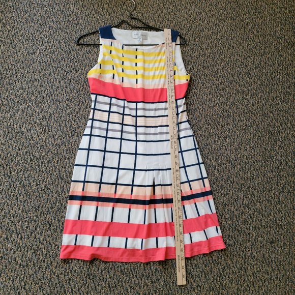 Donna Morgan Pleated Striped Sleeveless Sundress Size 6 - Picture 8 of 10